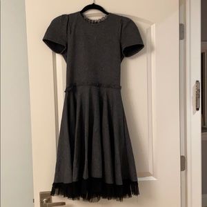 RED VALENTINO gray and black houndstooth dress